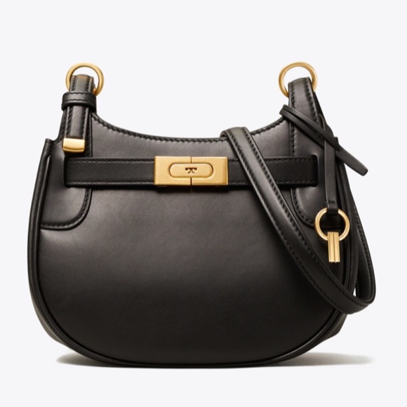 Tory Burch Handbags - TORY BURCH LEE RADZIWILL SADDLE BAG IN LUXE BLACK LEATHER EDITORS FAVORITE